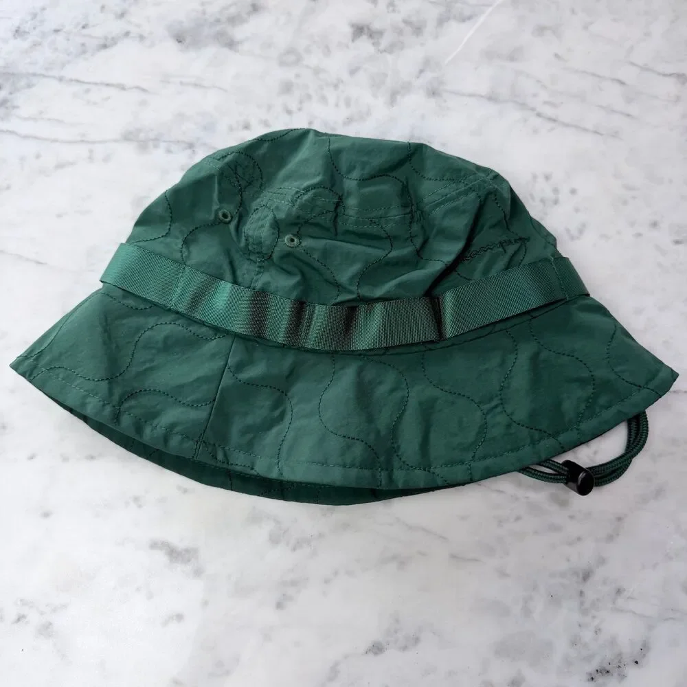 Champion UO Taslan Quilted Green Bucket Hat with Detachable Pocket White L/XL